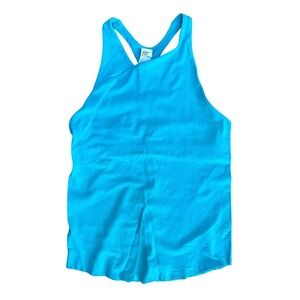 Fabletics SculptKnit Keyhole Built-In Bra Tank Aqua Beach Blue Small NWT $60